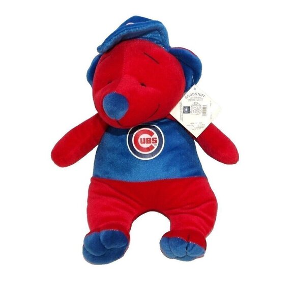 Chicago Cubs official red & blue stuffed, plush 14" bear GOOD STUFF 2006, NEW - Picture 1 of 5